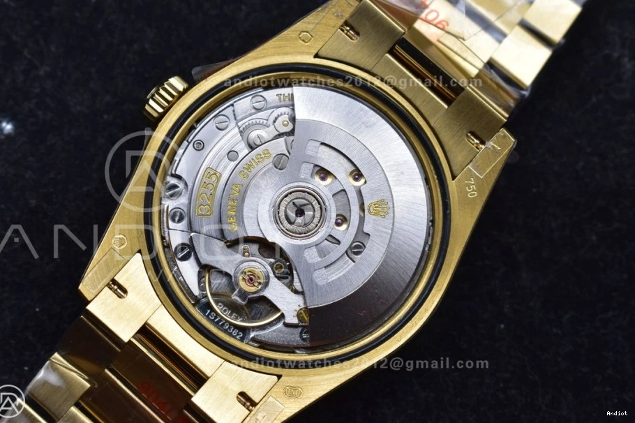 Dial President Gold (Gain Edition Steel vr3255 Bracelet with DayDate QF Mark 36 on Weight) V5 YG Roman Best 904L 0309